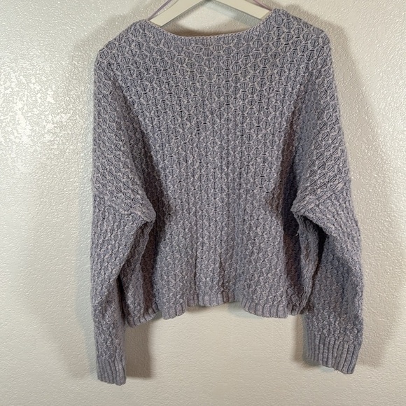 Pilcro Anthropologie Lavender Cotton Boxy Cropped Sweater Size XL - Picture 5 of 7